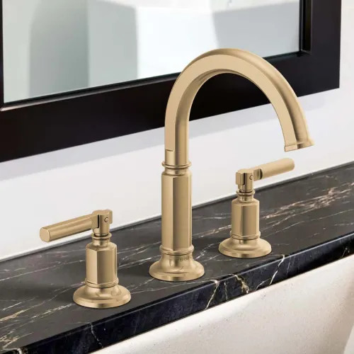 Brizo Invari Two-Handle Widespread Bathroom Faucet with Arc Spout