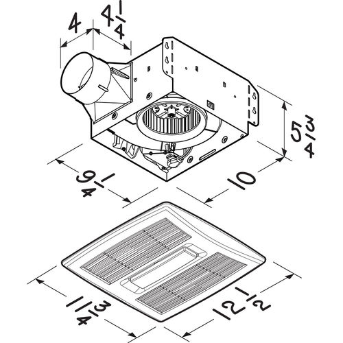 View 4 of Broan AE50110DCSL Broan-NuTone Flex DC Series Ventilation Fan Light Finish Pack with Selectable 50, 80, or 110 CFM and Selectable <0.3, 0.4, and 0.9 Sones - AE50110DCSL