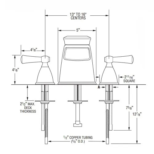 Brizo Vesi Two-Handle Deck-Mount Roman Tub Faucet Trim, Lever