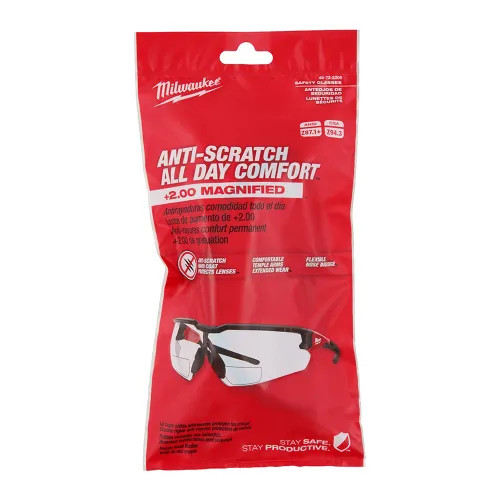 View 4 of Milwaukee 48-73-2205 Milwaukee Clear +2.00 Magnified Safety Glasses with Anti-Scratch Lenses - 48-73-2205