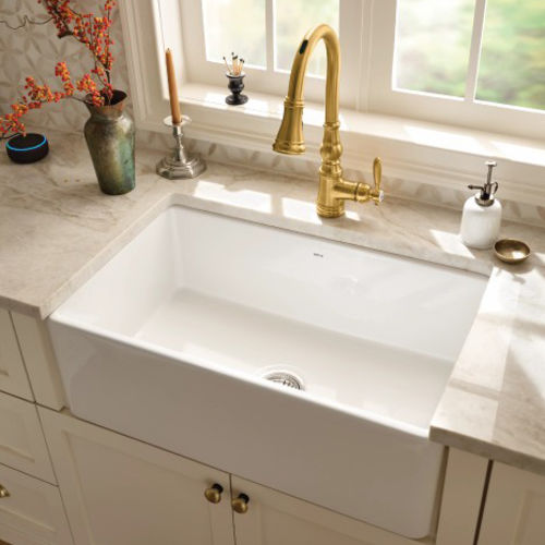 View 5 of Moen FC331910 Moen FC331910 Fireclay Single-Bowl Farmhouse Kitchen Sink, 33