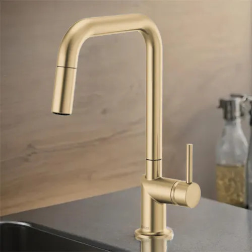 Brizo Odin Single Handle Pull-Down Kitchen Faucet with Square