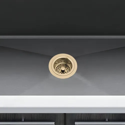 Brizo Kitchen Sink Flange and Strainer Kit, Brilliance Luxe Gold