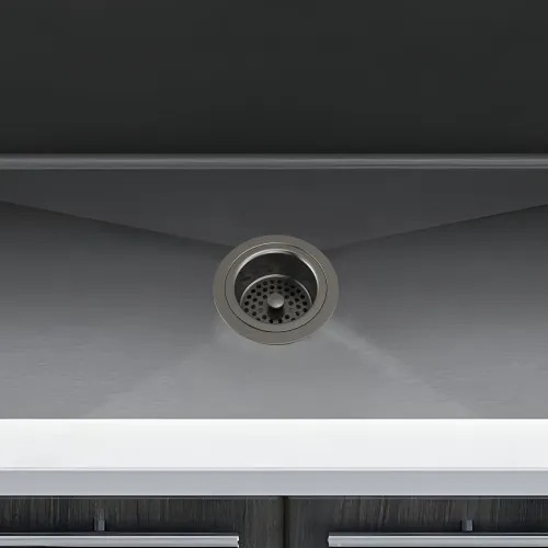 Brizo Kitchen Sink Flange and Strainer Kit, Brilliance Luxe Steel