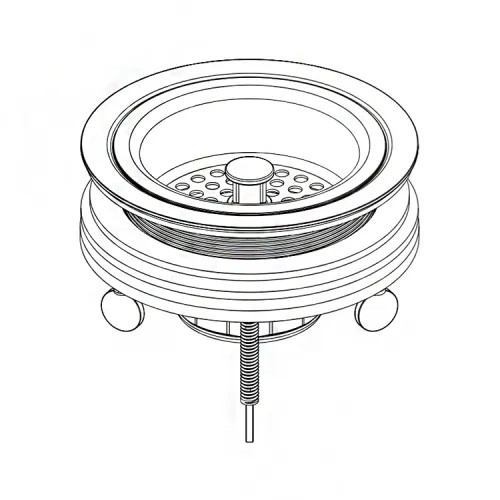 Brizo Kitchen Sink Flange and Strainer Kit, Brilliance Luxe Steel