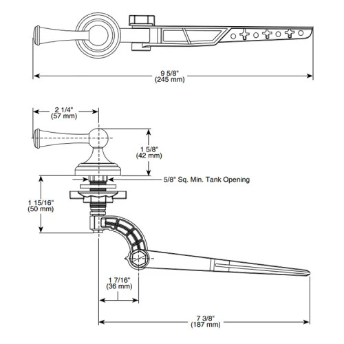 View 4 of Brizo 696305-BN Brizo Universal Tank Lever for Traditional Toilet Tank, Brilliance Brushed Nickel - 696305-BN