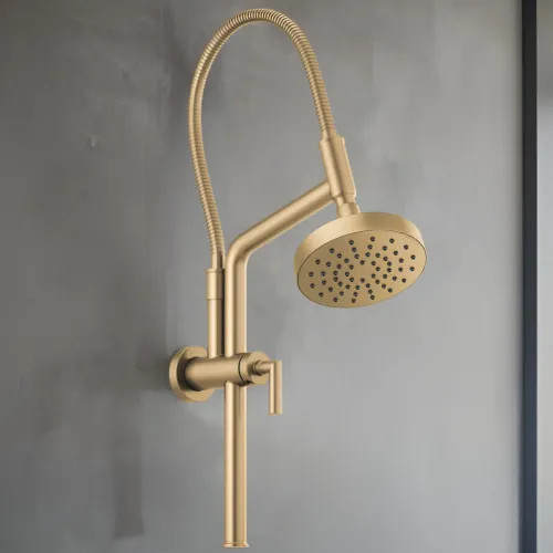 Brizo Linear Round Slide Bar Shower Arm and Flange, Brilliance
