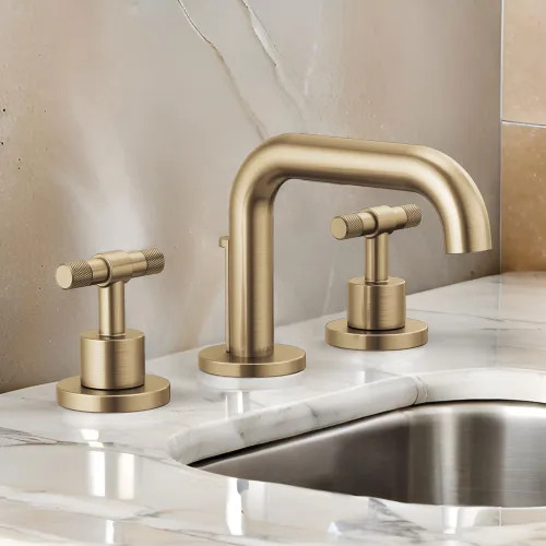 洋楽 LAFMS / Blorp Esette Brizo Litze Widespread Low Arc Lavatory Faucet with Metal Pop-Up