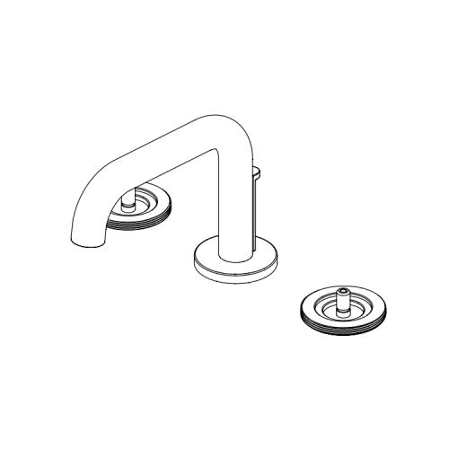 Brizo Litze Widespread Low Arc Lavatory Faucet with Metal Pop-Up
