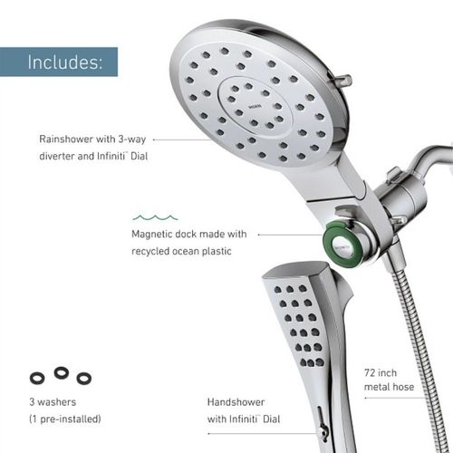 Moen Verso 8-Spray Function 2-in-1 Shower Head and Hand Shower