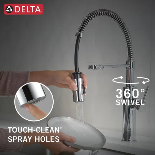 Delta Antoni Single-Handle Pull-Down Spring Kitchen Faucet, 1.8