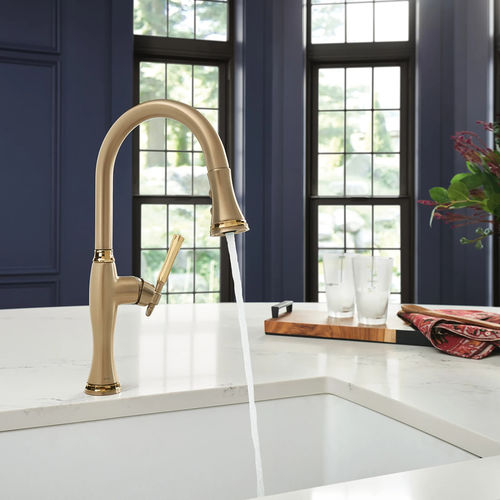 Brizo Tulham Single Handle Pull-Down Kitchen Faucet, 1.8 GPM