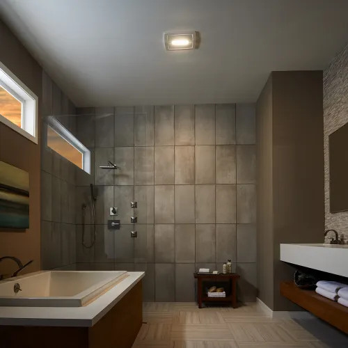 View 2 of Broan AE50110DCSL Broan-NuTone Flex DC Series Ventilation Fan Light Finish Pack with Selectable 50, 80, or 110 CFM and Selectable <0.3, 0.4, and 0.9 Sones - AE50110DCSL