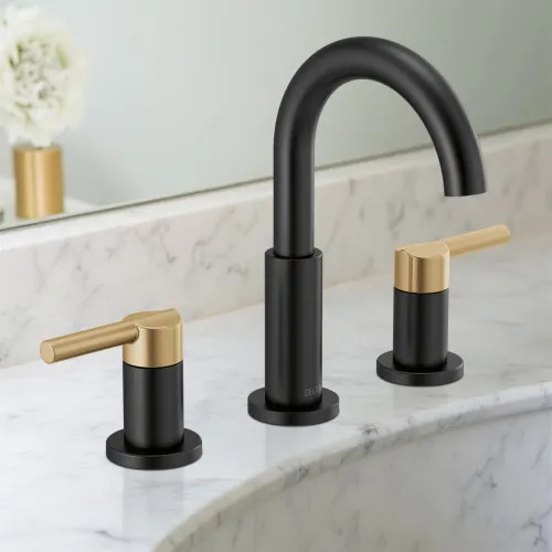 Delta Nicoli Widespread Bathroom Faucet, Two-Handle, Deck Mount