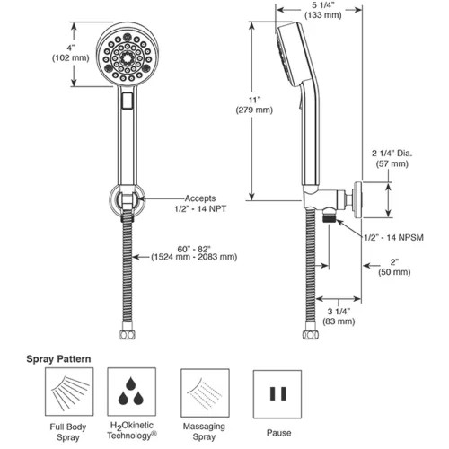 Brizo Levoir Multi-Function Hand Shower, Wall-Mount, Round