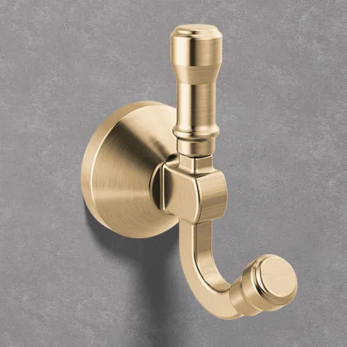 しゅうぺー② Delta Broderick Double Robe Hook, Champagne Bronze - 78435-CZ