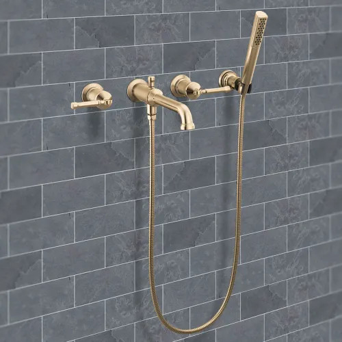 Delta Broderick Wall Mount Tub Filler Trim w/ Hand Shower, Less