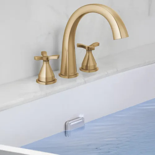 Delta Stryke Two-Handle Roman Tub Faucet Trim, High Arc Spout