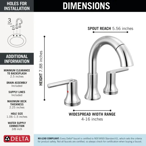 Delta Trinsic Two-Handle Pull-Down Bathroom Faucet with MagnaTite