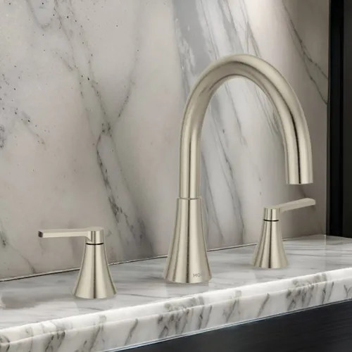 Moen Jase Two Handle Roman Tub Faucet Trim, ADA, Brushed Nickel