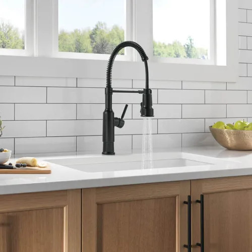 Delta Theodora Single Handle Pull-Down Spring Kitchen Faucet, 1.8