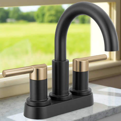 Delta Nicoli Two Handle Centerset Bathroom Faucet, 1.2 GPM, Matte