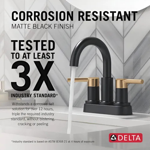 Delta Nicoli Two Handle Centerset Bathroom Faucet, 1.2 GPM, Matte