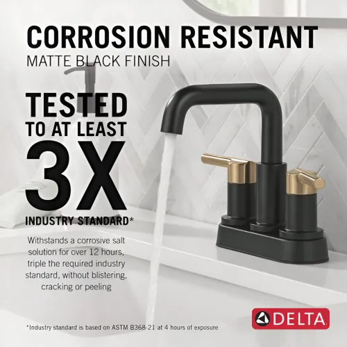 Delta Nicoli Two Handle Centerset Bathroom Faucet, 1.2 GPM, Matte