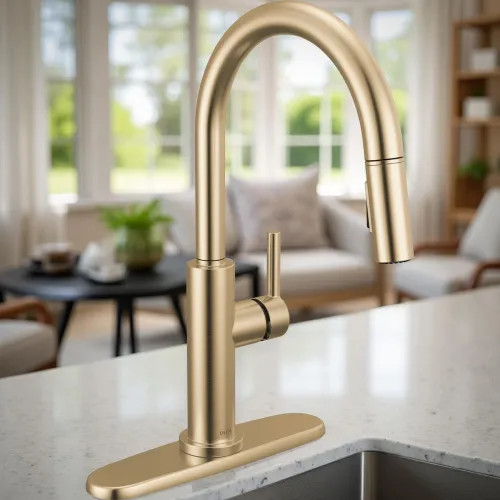 豪華木製ゴールド額　外寸約923×770mm　内寸約724×567mm Delta Nicoli Single-Handle Pull-Down Kitchen Faucet, 1.8 GPM