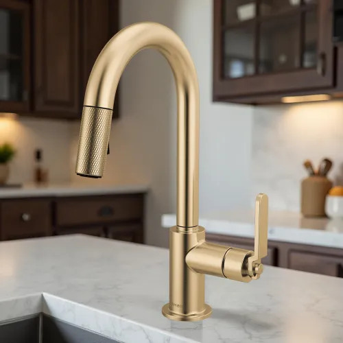 Brizo Litze Pull-Down Prep Faucet with Arc Spout - Industrial