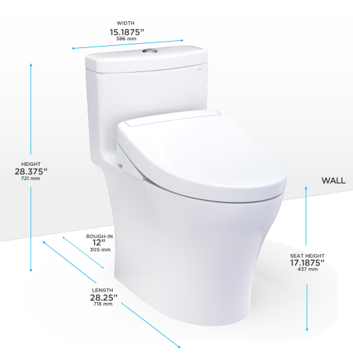 i*i様 シータモルト TOTO Aquia IV One-Piece Elongated Toilet w/ WASHLET+ S5 Bidet Seat
