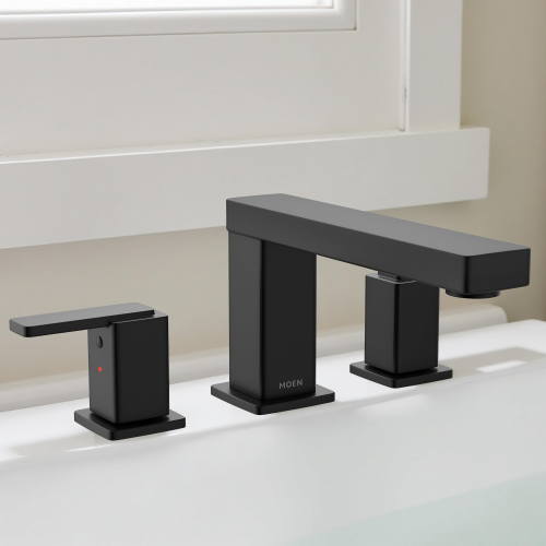 Moen Iver Two-Handle Roman Tub Faucet Trim, ADA, Matte Black - T682BL