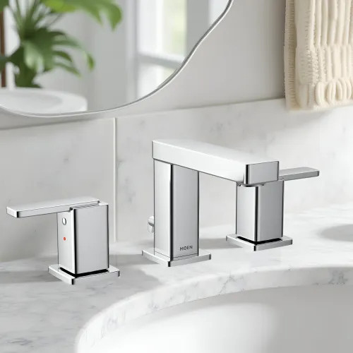 Moen Iver Two Handle Widespread Bathroom Faucet, WaterSense, 1.0