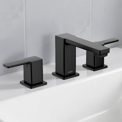 Moen 90 Degree Two-Handle Widespread Bathroom Faucet with Valve