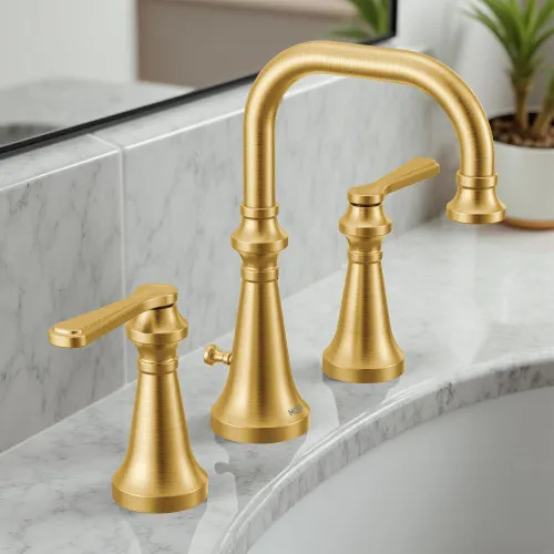 マリンゴールド2セット Moen Colinet Two-Handle Widespread Lavatory Faucet with Valve and