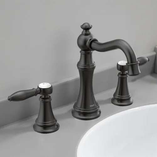 Moen Weymouth 2-Handle Widespread Bathroom Faucet w/ Valve and Pop