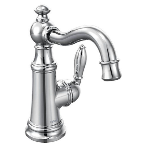 View 2 of Moen S42107 Moen Weymouth Chrome Single-Handle High Arc Bathroom Faucet with Metal Pop-Up, 1.2 GPM, Single-Hole, Lever Handle, WaterSense - S42107