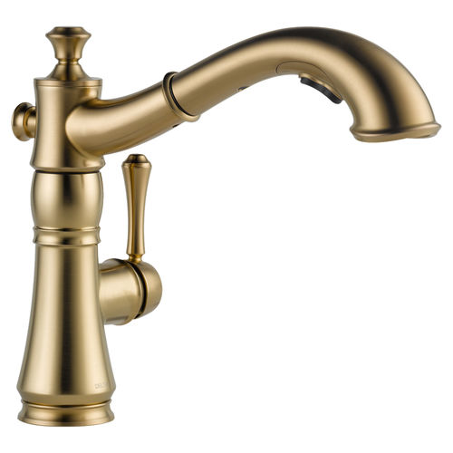 Delta Cassidy Single Handle Pull-Out Kitchen Faucet, Champagne