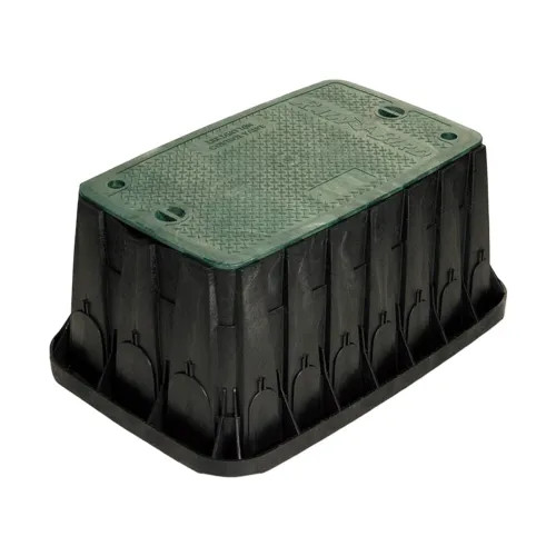 Rain Bird Maxi Jumbo Valve Box, Black Body With Green Lid, 18