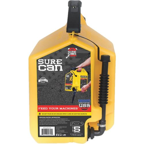 SureCan Self-Venting, Thumb Trigger Yellow Gas Can for Diesel Fuel