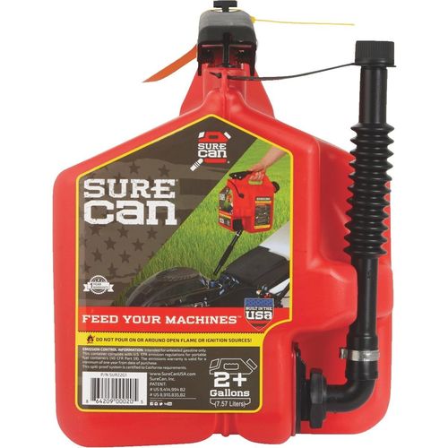 SureCan 2.2 Gallon Red Gas Can for Gasoline - SUR22G1 | PlumbersStock