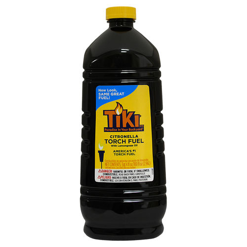 TIKI 1212172 Citronella Torch Fuel, 128 oz, Bottle, Light, Lemongrass