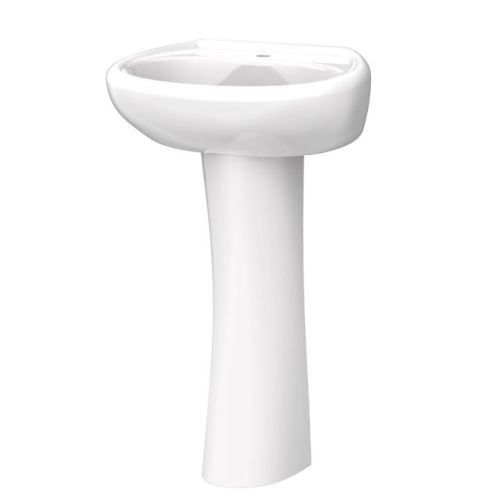 Gerber Maxwell Single Hole Petite Pedestal Bathroom Sink, White