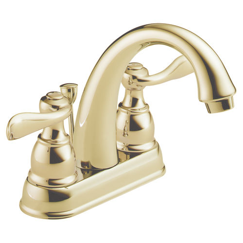 Delta Windemere Arc Spout Polished Brass Lavatory Faucet for 4
