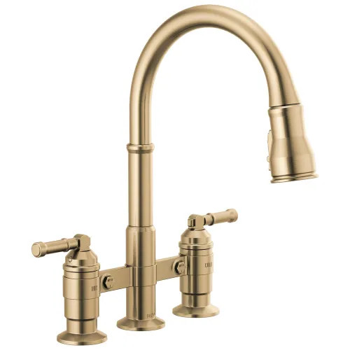 ❀宝山堂　銅製水注　真作❀ Delta Broderick Two Handle Pull Down Bridge Kitchen Faucet