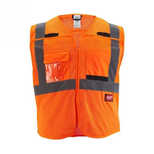 Milwaukee S/M Breakaway High Visibility Orange Mesh Safety Vest