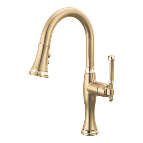 View 2 of Brizo 63958LF-GLPG Brizo Tulham Single Handle Pull-Down Bar/Prep Faucet, Luxe Gold/Polished Gold - 63958LF-GLPG