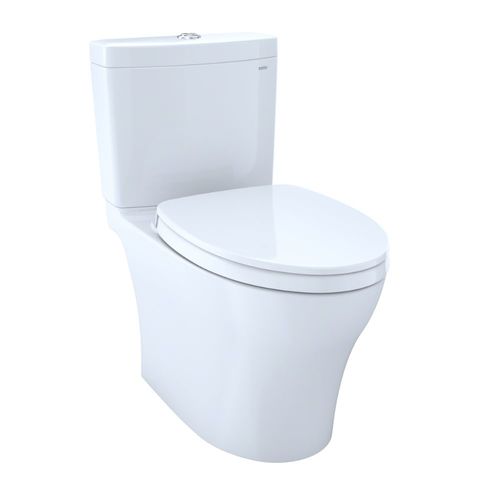 View 3 of Toto MS446124CEMFGN#01 TOTO Aquia IV Two-Piece Elongated Toilet, 1.28/0.9 GPF, WASHLET+ Ready, SoftClose Seat, Cotton White - MS446124CEMFGN#01