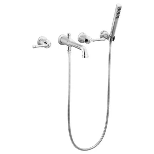 Delta Broderick Wall Mount Tub Filler Trim with Hand Shower, Less
