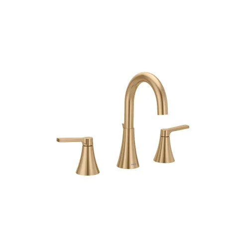 Moen Jase Two Handle Bathroom Faucet, Widespread, High Arc